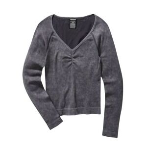 New With Tags Large Victorias Secret PINK Active Long Sleeve V-Neck Ribbed Top